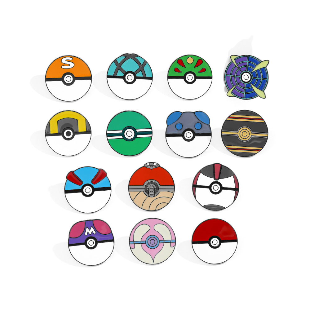 Pokeball Cosplay Prop - Anime Topu Karikatür Emaye Pimleri Metal