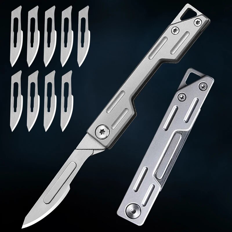 Craft Knife Set - Katlanır Bıçak Paslanmaz Çelik Çakı 9
