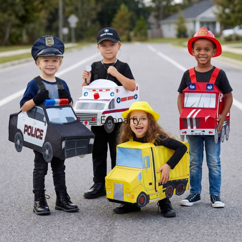 Cosplay Fire Prop - Çocuklar Komik İtfaiye Aracı Ambulans Kostümü
