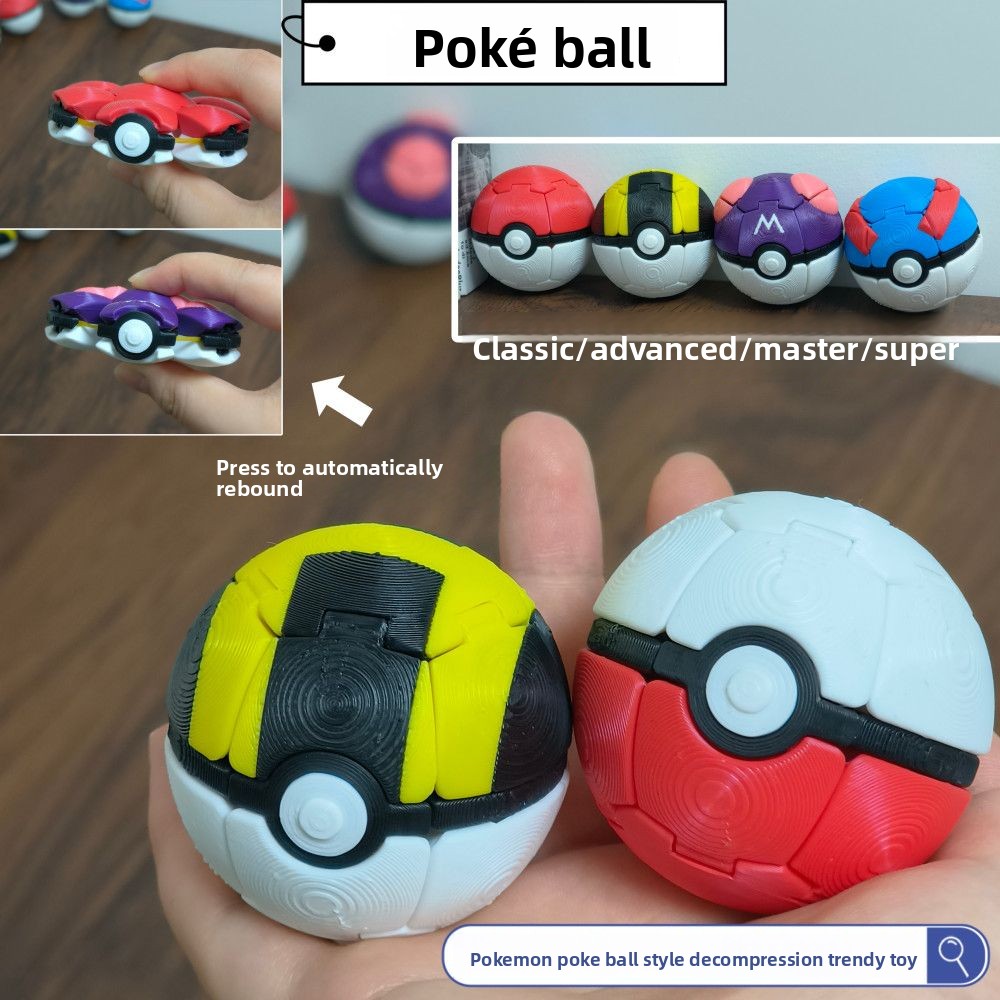 Pokeball Cosplay Prop - Yeni 3D Pokemon Dönüştürülebilir Pop Topu,