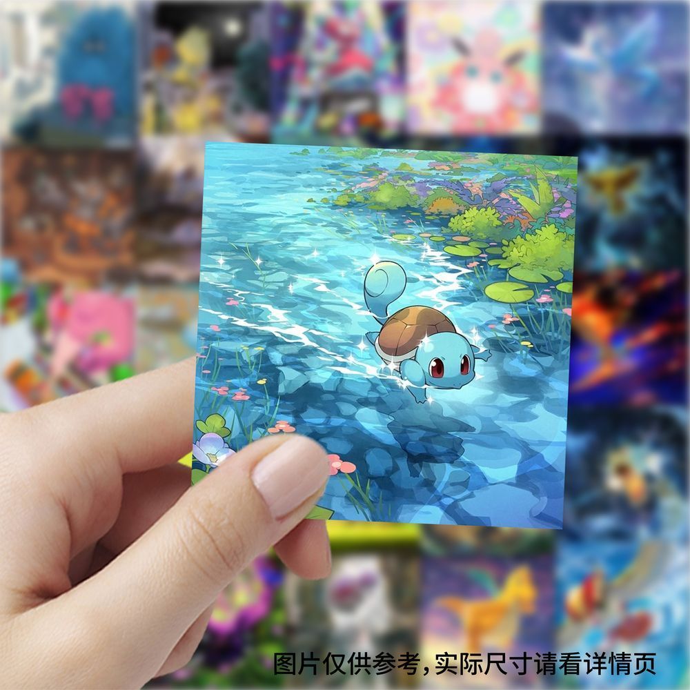 Cosplay Prop Diy - 177 adet Pokémon kartı kare çıkartmaları,