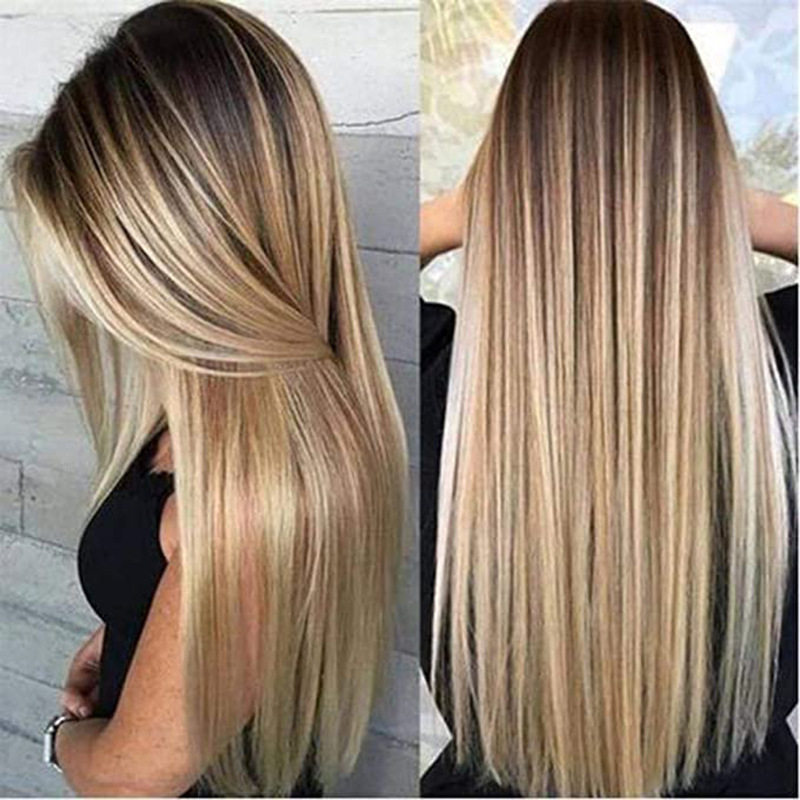 Wig Fiber Net - Kadınlar için degrade renkli, ortadan ayrılmış,